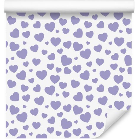 Carta da parati con cuori bianchi, blu e grigio chiaro 50x1000 cm (1/5)