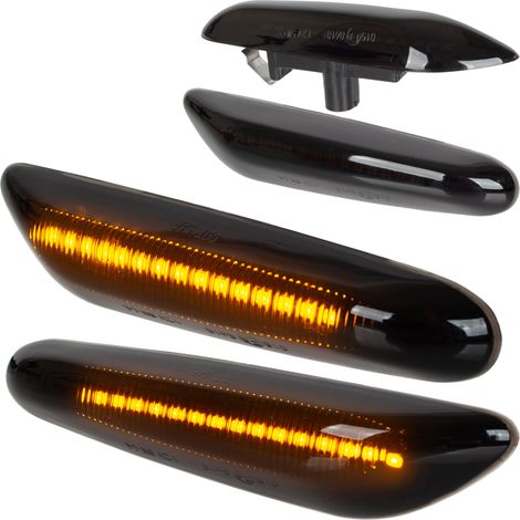 Indicatori di direzione laterali a LED per BMW Serie 3 E46, fumé, dinamici, set da 2 pezzi. (1/5)