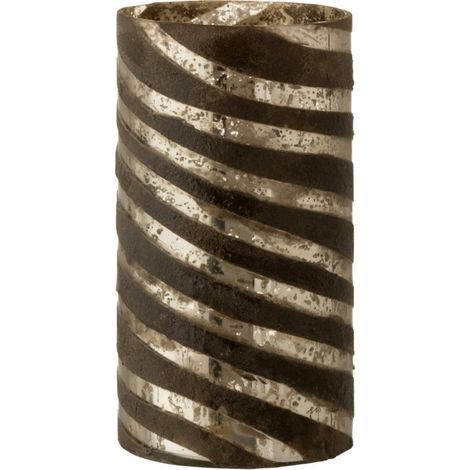 Vase Design en Verre "Lignes" 26cm Argent (1/5)