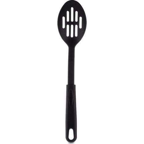 Black Plastic Skimmer Spoon, 30.5 cm, Heat Resistant (1/5)