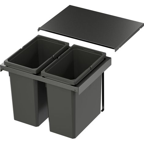 VS Envi Flex Pro Abfalltrennsystem - Mülltrennsystem für KB 600mm 2 x 28 Liter Lava (1/4)