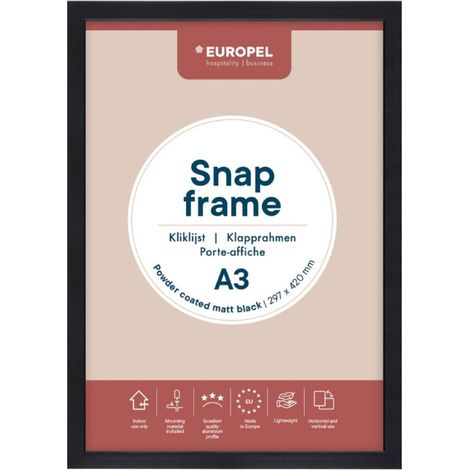 Cadre clipsable Europel A3 25mm noir mat - DTM PRIMERA (1/5)