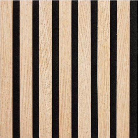 Decoon – Panneau décoratif mural en MDF chêne clair 30 x 30 cm – Épaisseur 1,9 cm – Amélioration acoustique – Pose facile