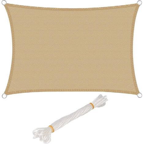 Voile d'ombrage rectangulaire 3x4 m Respirante en HDPE, Toile d'ombrage Protection Solaire, Anti 85% UV Contre Le Vent, pour Jardin terrasse (1/5)