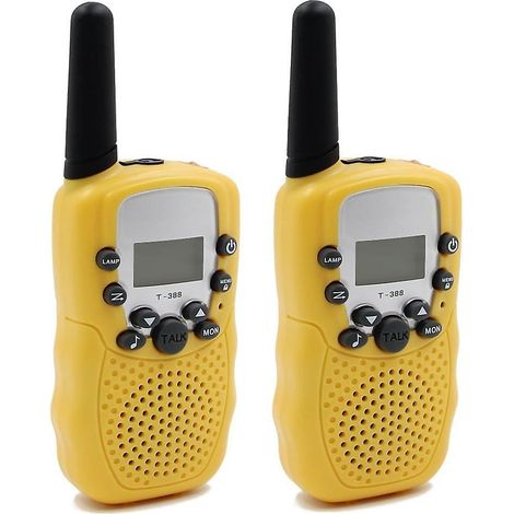 Talkies-walkies pour enfants - Interphone radio bidirectionnel avec lampe torche LED intégrée, écran LCD - jaune (1 paire)-AquaForge (1/5)