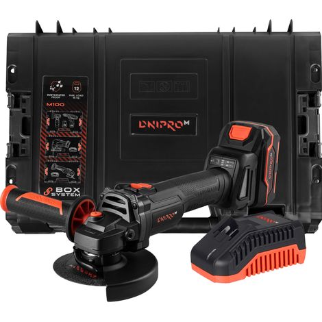Dnipro-M Meuleuse d'Angle Sans Fil 125mm DGA-201BC Ultra, Moteur Brushless, 8500 Tr/min avec Batterie 20V 4Ah, Chargeur Rapide, Boîte à Outils - Mini Disqueuse Sans Fil pour Métal et Carrelage (1/5)