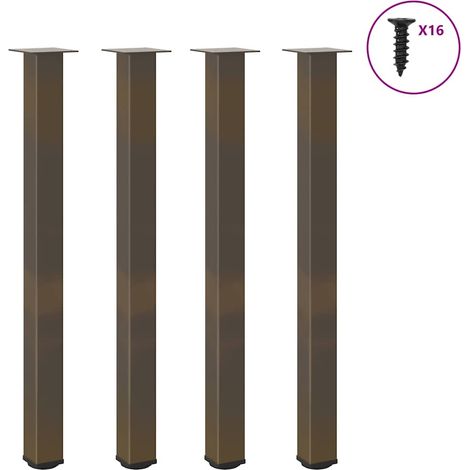 Bartischbeine 4 Stk. Naturstahl 110-112 cm Stahl