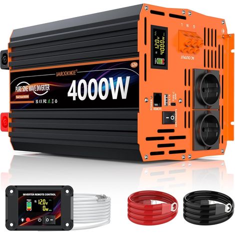 Convertisseur 12V 220V Pur Sinus 4000W/8000W Onduleur Transformateur de Tension Inverter avec écran LCD Télécommande (1/5)