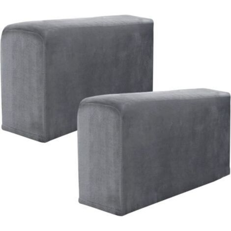 Schonbezug für Sofalehne, Rutschfester Schonbezug für Sessel Armlehnen, Dehnbarer Schutz für Sofalehnen, für Liegesessel, Sofa (Dunkelgrau, 2er-Set)