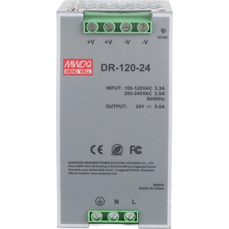 100240V 24V 5A 35mm alimentation à découpage sur rail DIN AC/DC industriel Rail DIN 120W Source d'alimentation Modulation de largeur d'impulsion pour industriel (1/5)