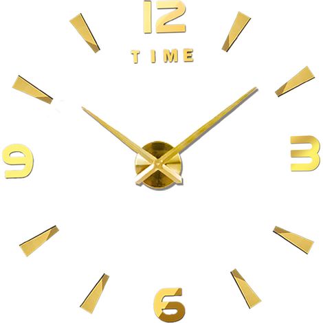 DIY-Wanduhr, rahmenlos, geräuschlos, modern, 3D-Spiegel-Wandaufkleber, für Schlafzimmer, Wohnzimmer, Heimdekoration (1/5)