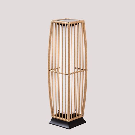 Sklum – Lampadaire d'extérieur solaire en rotin synthétique – Hauteur 68 cm – Éclairage automatique – Batterie rechargeable – Design élégant (1/5)