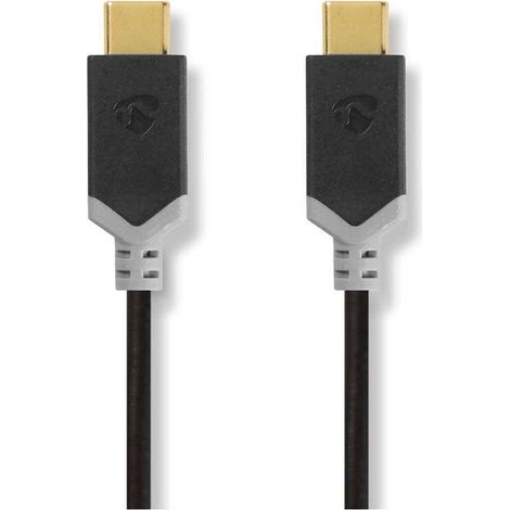 Cable usb usb 32 generacion 1 usb c macho usb c macho 60w 4k60hz 5 gbps chapado en oro 200 metros redondo pvc negro caja