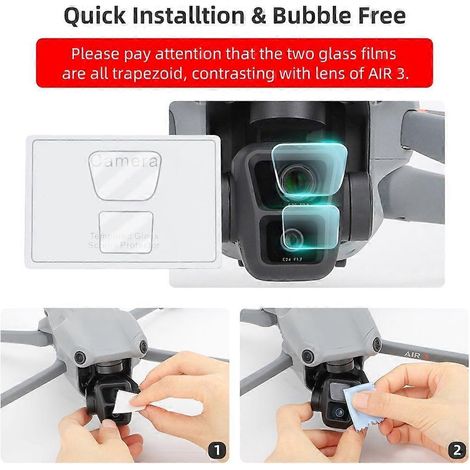 Film protecteur d'objectif haute définition anti-traces de doigts pour DJI Air 3 (1/4)