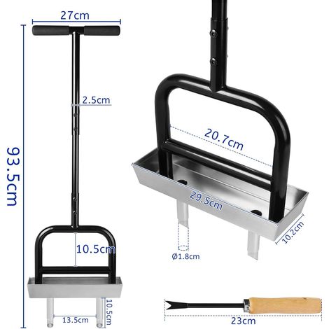 lalago Aérateur de Gazon Core de Pelouse 2 Dents 93cm, Outil d'Aération Manuel du Sol, Pic à Gazon avec Plateau Stockage Noyaux et Outil de Démoulage pour Ameublir Le Sol et Améliorer la Pelouse (1/4)