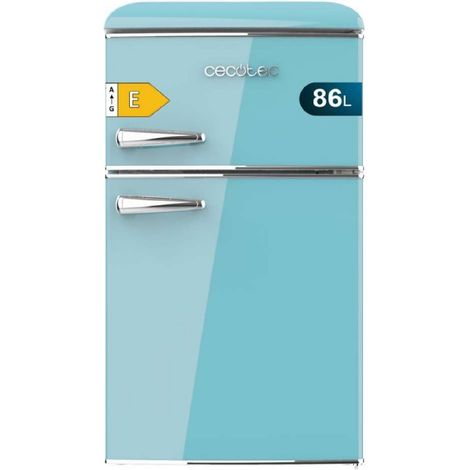 Cecotec Nevera Pequeña Frigorífico 2 Puertas Retro 86L Bolero CoolMarket 2D Origin 86 Blue E. 89,3cm de Alto y 48,7cm de Ancho (1/5)