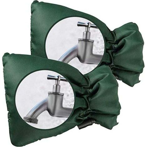 Lot de 2 housses de robinet confortables pour protéger votre robinet extérieur, housse épaisse pour robinet extérieur contre le gel - Vert, Ensoleillé (1/4)