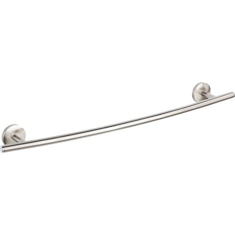 Wenko – Barre porte-serviettes mural 58x5x9 cm – Zinc inox moulé – Fixation murale avec vis et chevilles – Design mat dépoli (1/4)