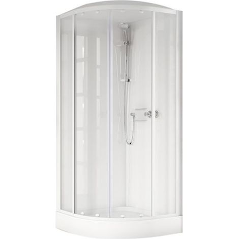 CABINA DOCCIA SEMICIRCOLARE MEDIA GLASS R 2 ANTE SCORR. 2 FISSE cm 90x90