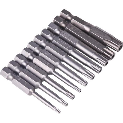 10 x 50mm Star Head Magnetic Torx Bits S2 Steel T8 T45 (1/5)