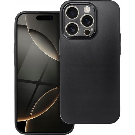 Coque pour iPhone 15 Pro, dos en silicone mat noir, souple et mate + verre (1/4)