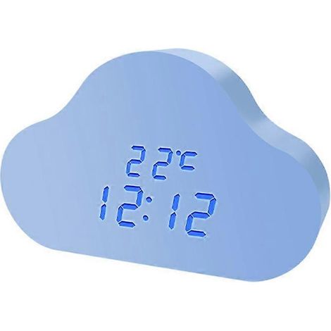 Réveil nuage, réveil de chevet avec fonction snooze, calendrier étudiant, LED lumineuse, commande vocale, numérique, USB, réveil domestique B (1/5)