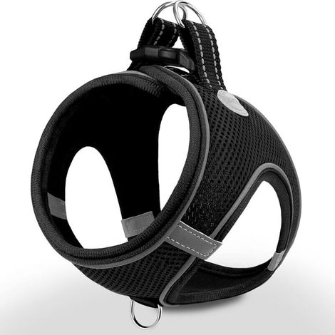 Harnais Pour Chien - Réfléchissant - Anti-Étranglement - Noir - Taille L (1/5)