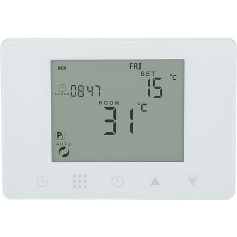 Thermostat intelligent de chauffage électrique, régulateur RF sans fil avec écran LCD rétroéclairé programmable (1/5)
