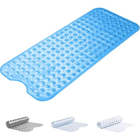 APEX Tapis de douche antidérapant et anti-moisissure - Bleu 100 x 40 cm. Tapis de douche pour baignoire et salle de bain (1/5)