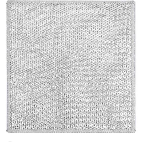 Torchon double couche en bambou, charbon de bois et soie argentée, idéal pour laver les casseroles et poêles, antiadhésif et détachant pour les graisses. Chiffon simple couche en fil d'acier. (1/5)