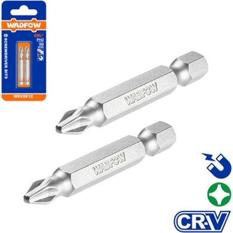 Satz mit 2 TOLSEN-Kreuzschlitzschraubendreher-Bits – PH2 x 50 mm, TOLSEN.