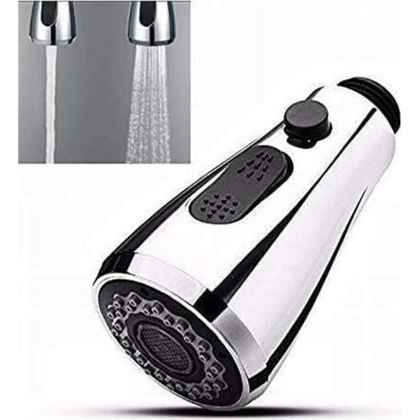 Kitchen tap with pull-out spray head, stop button and 2 types of universal nozzles (1/5)