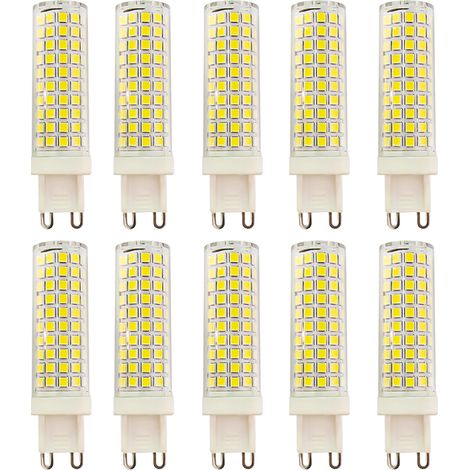 AUTRUCKER 10pc Ampoule miniature en forme de maïs, ampoule à broche en céramique,culot à double broche,convient aux suspensions,G9-12W,lumière neutre (1/5)