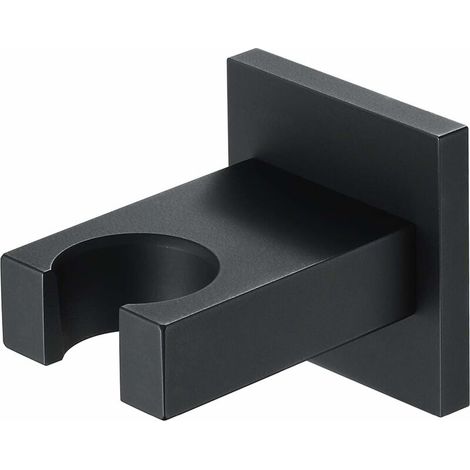 Schwarzer Duschhalter Messing-Duschhalter Quadratischer Wand-Handbrausehalter Duschhalterung (1/4)