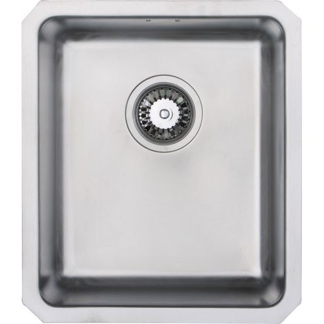 Prima+ R25 Compact 1.0 Bowl Undermount Kitchen Sink 450mm L x 390mm W - Stainless Steel (1/2)