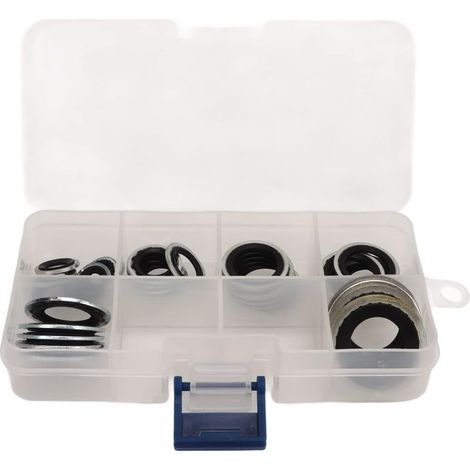 Lot de 30 joints d'étanchéité pour climatisation, kit de joints pour compresseur de climatisation avec boîte de rangement transparente, universel, portable et léger pour voiture (1/5)