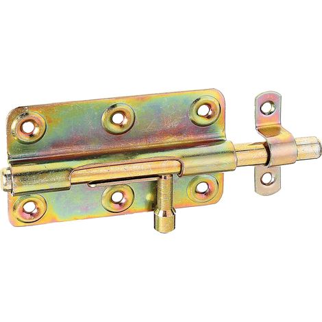 Verrou de box avec poignée ronde et gâche attachée passivé platine 100 x 59 mm boulon Ø 10 mm longueur totale 145 mm (1/3)