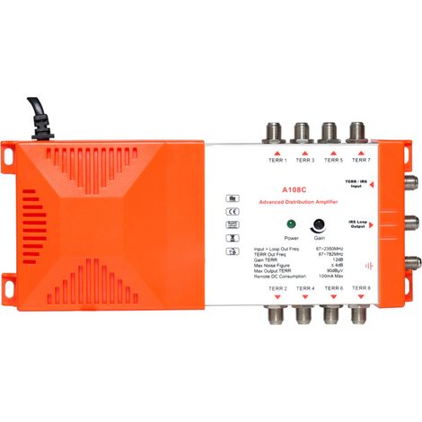 Amplificateur TV 8 voies – 87-2350MHz, faible bruit, gain élevé, TNT/radio (1/5)