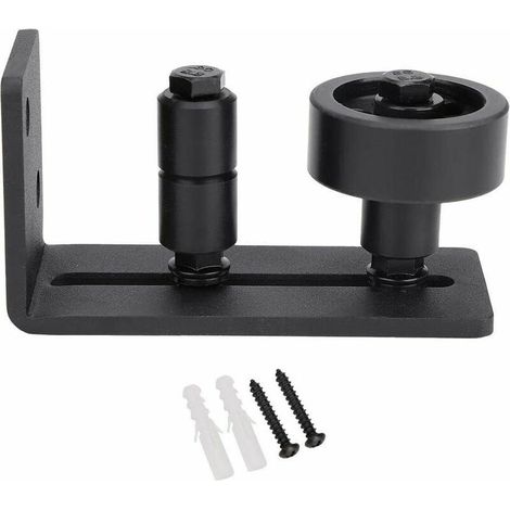 Atyhao Guide de sol Guide de sol pour porte de grange coulissante Guide de sol noir Kit de rail plat réglable (4,72 x 1,97 x 2,36 pouces) (1/5)