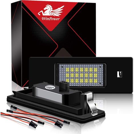 LED Éclairage plaque immatriculation auto ampoules CanBus Pas d'erreur 6000K Blanc 18 SMD Pour 1 6 Z4 Série 6 E63/E64 E85/E86 E81/E87 R55 R60 R61 ect., 2 Pièces (1/4)