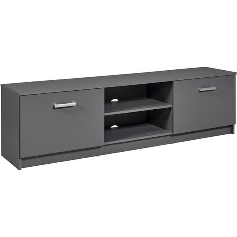 Meuble TV 2 Portes Design "Azio" 180cm Gris (1/5)