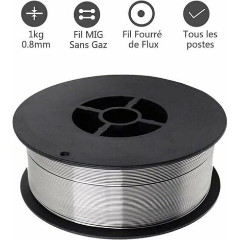 Bobine de fil fourré sans gaz E71T-GS 0,8 mm 1 kg auto-protégé pour le soudage MIG universel complet (1/4)