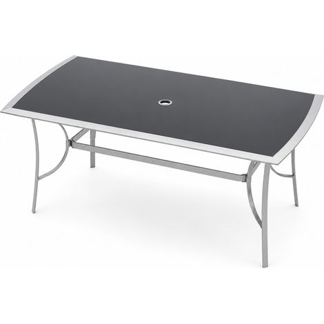 Mesa de jardín 150 cm en aluminio gris ALASSIO (1/5)
