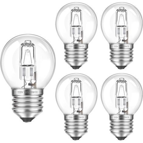 E27 G45 28W Dimmbare 230V Glühbirne, Klarglas, Warmweiß 2700K - 5er-Pack für Kronleuchter, Deckenleuchten, Stehlampen (1/5)
