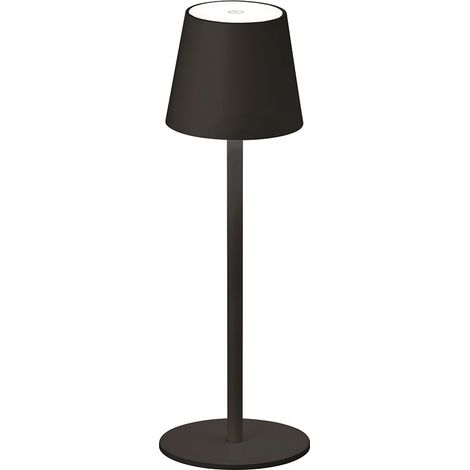 Akku Tischlampe TROPEA Schwarz mit USB Kabel & Sensor Dimmer, Höhe 38cm (1/5)