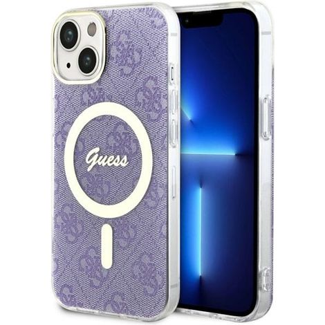 Funda Guess GUHMP14SH4STU para iPhone 14/15/136.1, color morado/morado, carcasa rígida, 4G, MagSafe (1/5)