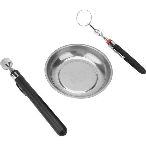 Ensemble de 3 outils magnétiques, plateau à vis, outil de ramassage télescopique et miroir d'inspection (1/5)