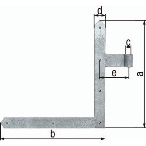 GAH Alberts Paumelle d'angle 400x800x40x105mm STA galv.jaune galv.en bas à gauche 5mm - 313135 (1/4)