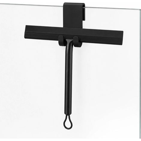 Raclette de Douche sans Traces, 21cm Noire avec Support (1/5)