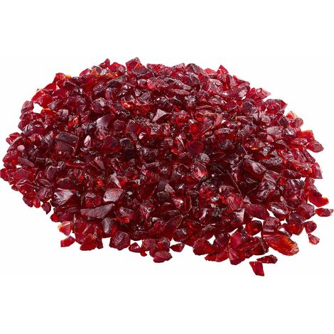 VEVOR Vetro per Caminetto, 4,5 kg, Resistenti alle Alte Temperature Senza Fumo, 19,05 mm di Spessore, Riflettente, per Braciere, Pietra ad Alta Lucentezza, per Tavolo da Braciere, Rosso